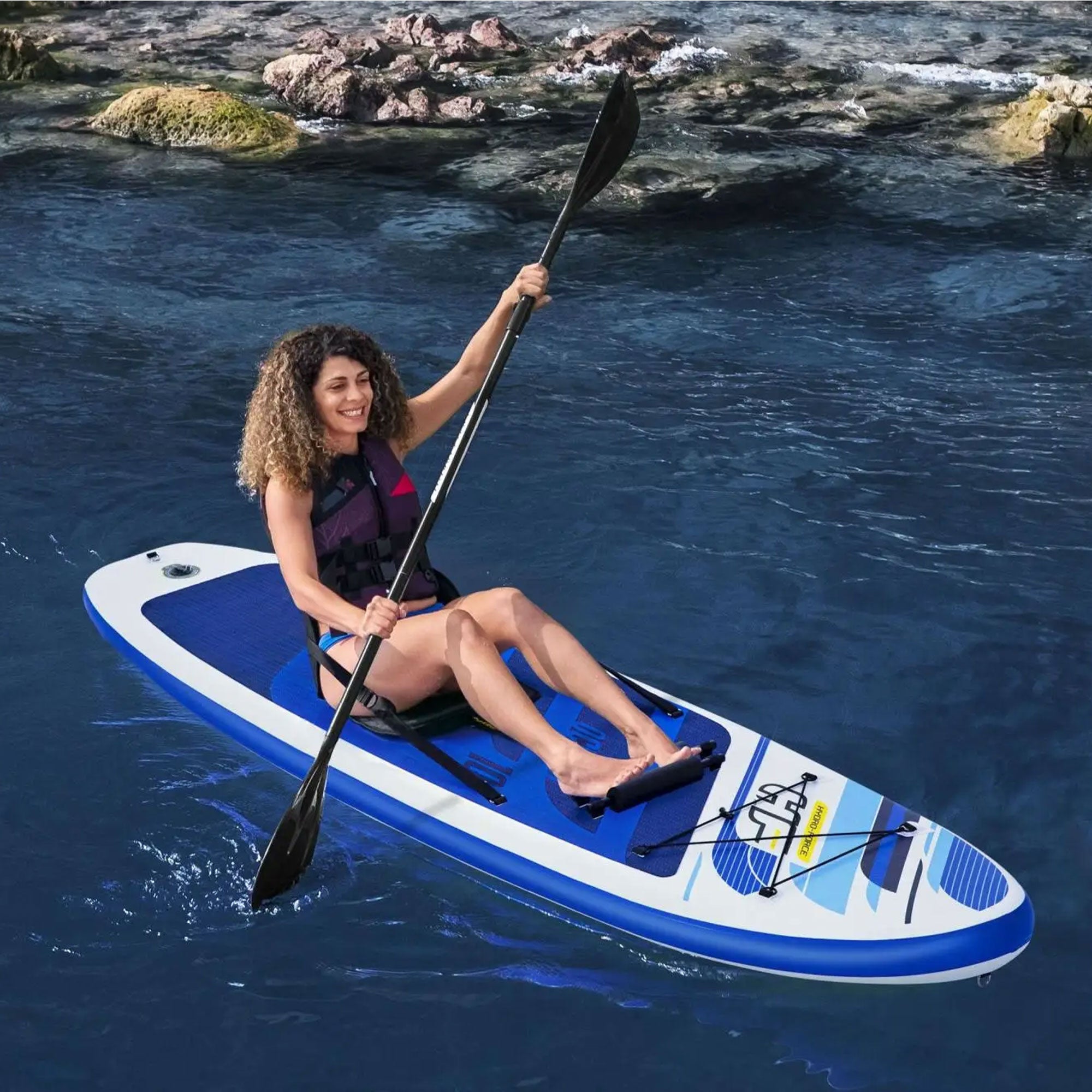 Bestway Hydro Force Oceana Inflatable 10 Ft SUP Stand Up Paddle Board Set (Used)