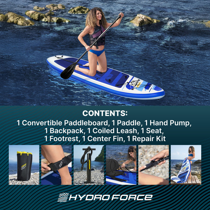 Bestway Hydro Force Inflatable 10 Foot SUP Stand Up Paddle Board Set (Open Box)