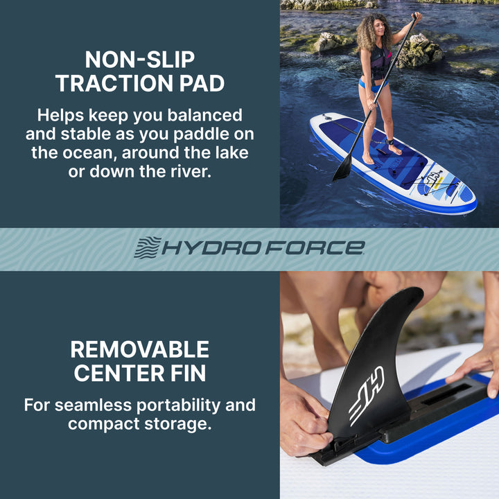 Bestway Hydro Force Inflatable 10 Foot SUP Stand Up Paddle Board Set (Open Box)