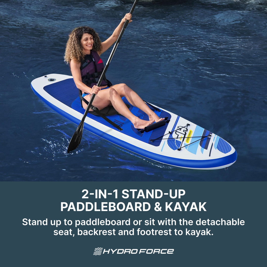Bestway Hydro Force Inflatable 10 Foot SUP Stand Up Paddle Board Set (Open Box) - VMInnovations