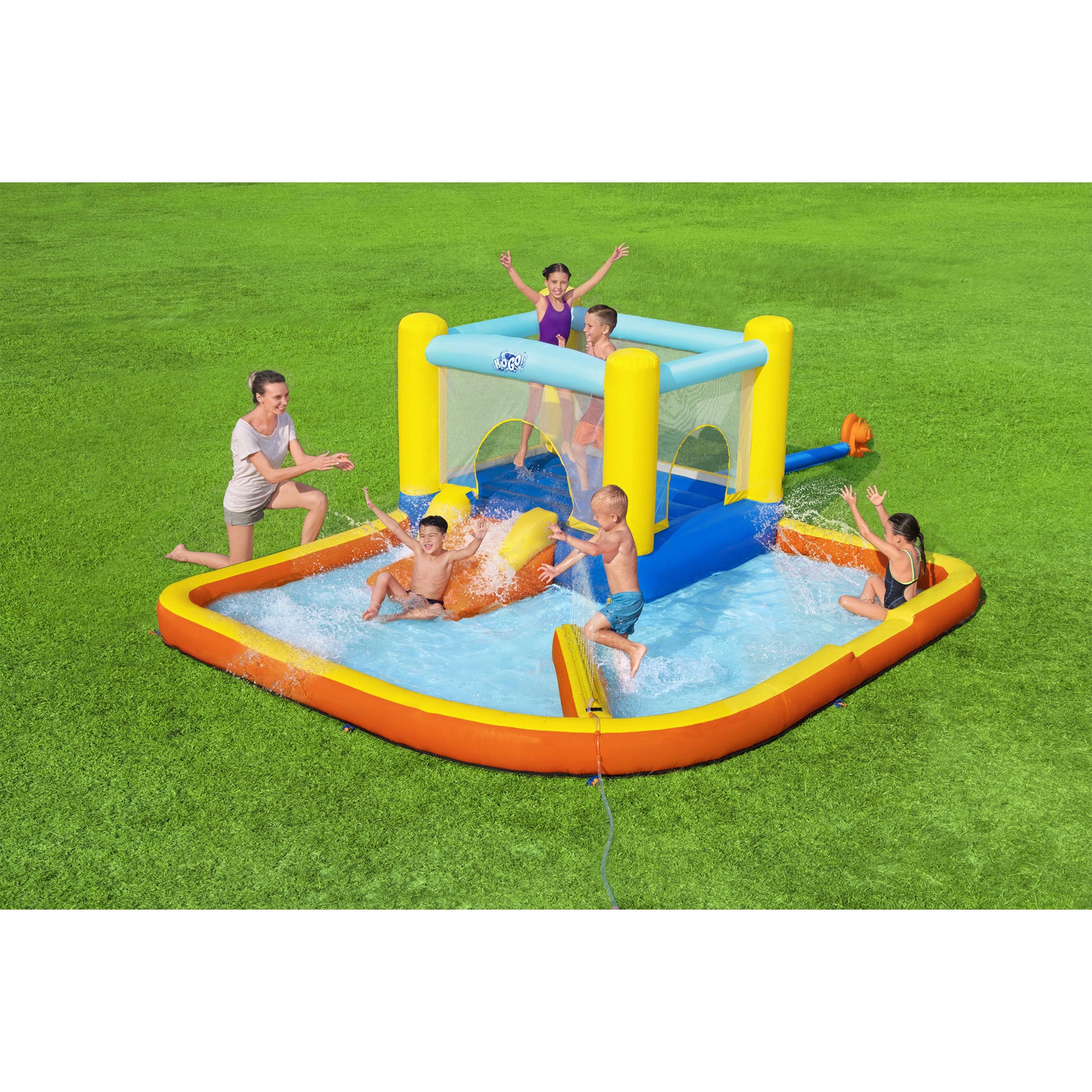 Bestway H2OGO! Beach Bounce Kids Inflatable Outdoor Water Park with Air Blower - VMInnovations
