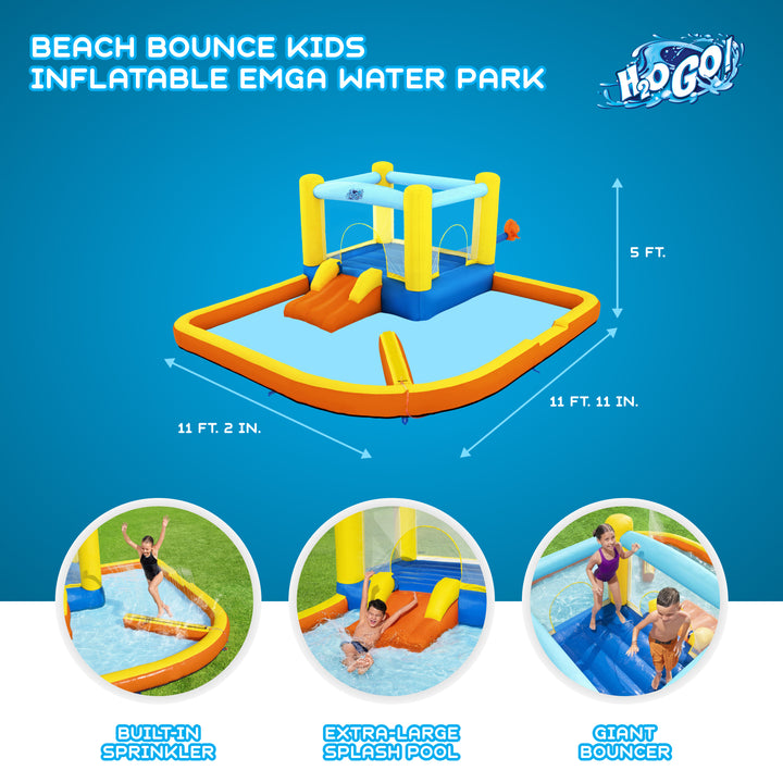 Bestway H2OGO! Beach Bounce Kids Inflatable Outdoor Water Park with Air Blower