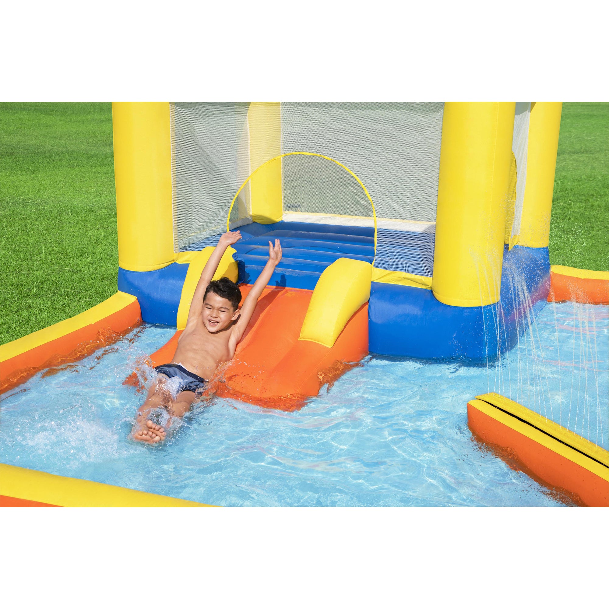Bestway H2OGO! Beach Bounce Kids Inflatable Outdoor Water Park with Air Blower - VMInnovations
