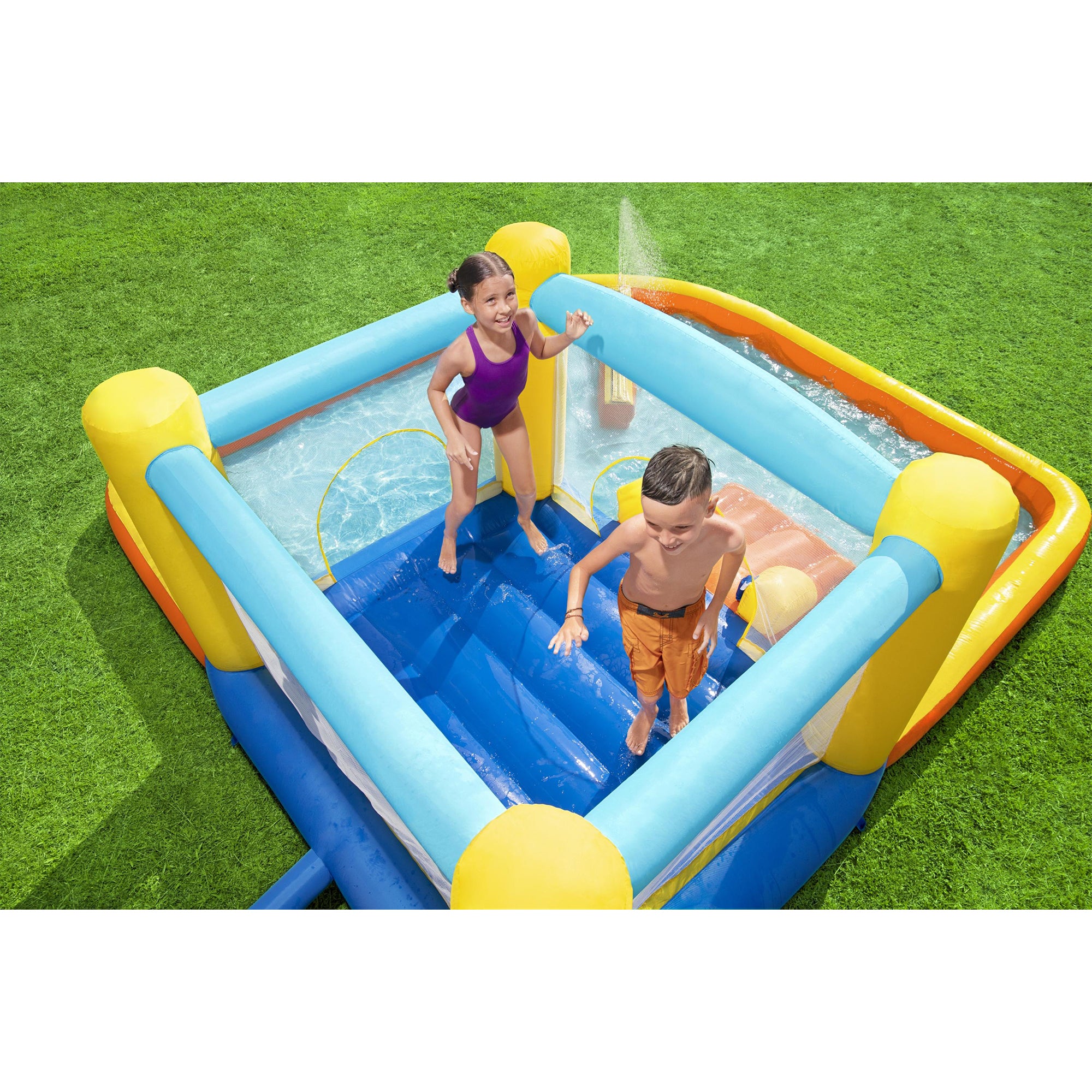 Bestway H2OGO! Beach Bounce Kids Inflatable Outdoor Water Park with Air Blower - VMInnovations