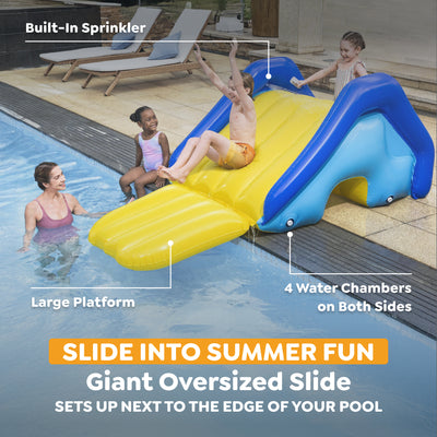 H2O GO Giant Inflatable PVC Pool Waterslide with Built In Sprinkler (Used) - VMInnovations