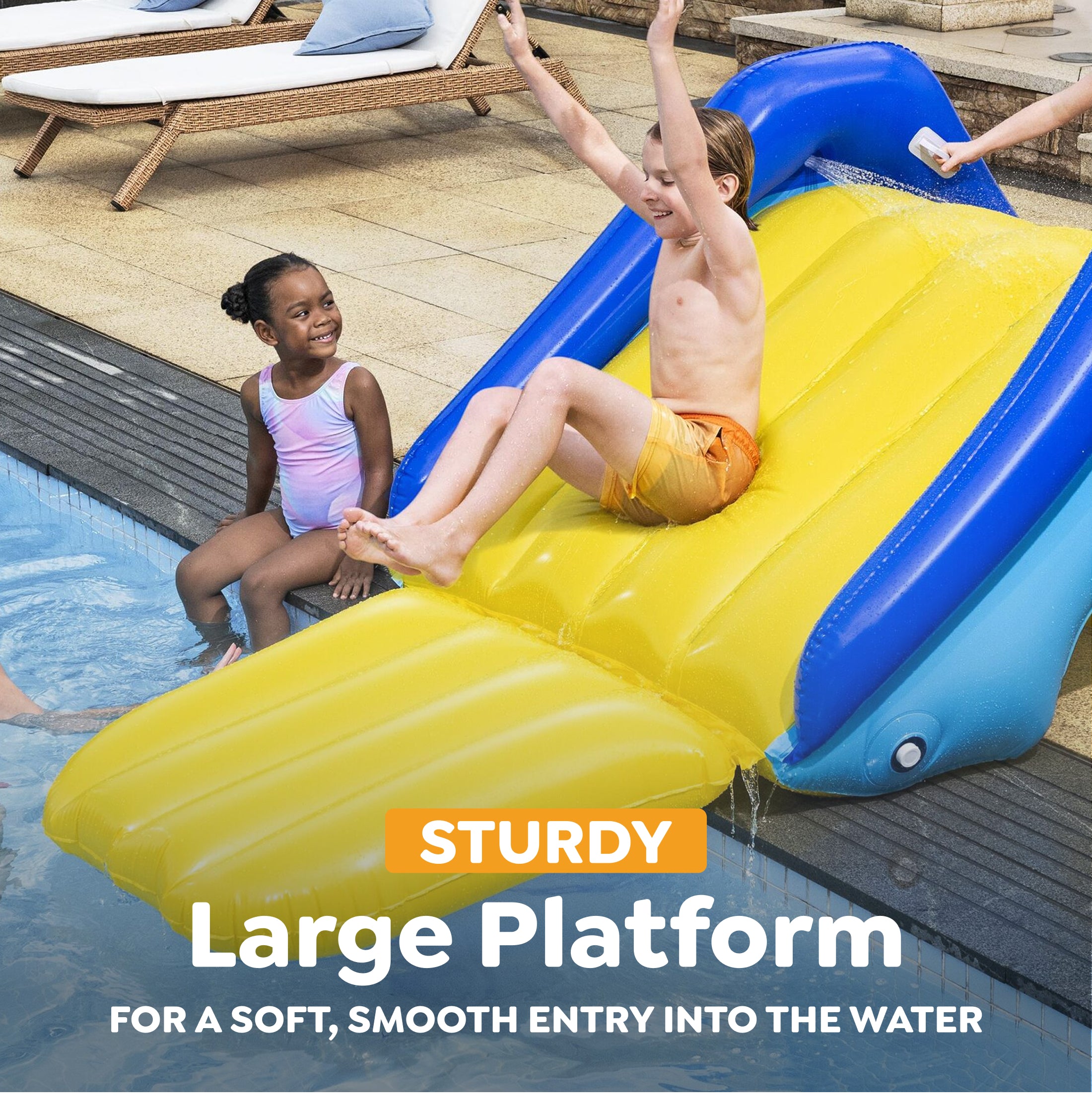H2O GO Giant Inflatable PVC Pool Waterslide with Built In Sprinkler (Used) - VMInnovations