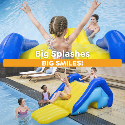 H2O GO Giant Inflatable PVC Pool Waterslide with Built In Sprinkler, (Open Box)