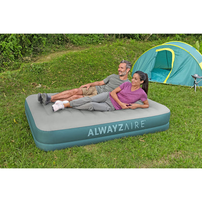 Bestway AlwayzAire Gray 14 Inch Air Mattress Bed with Pump, Queen (Open Box)