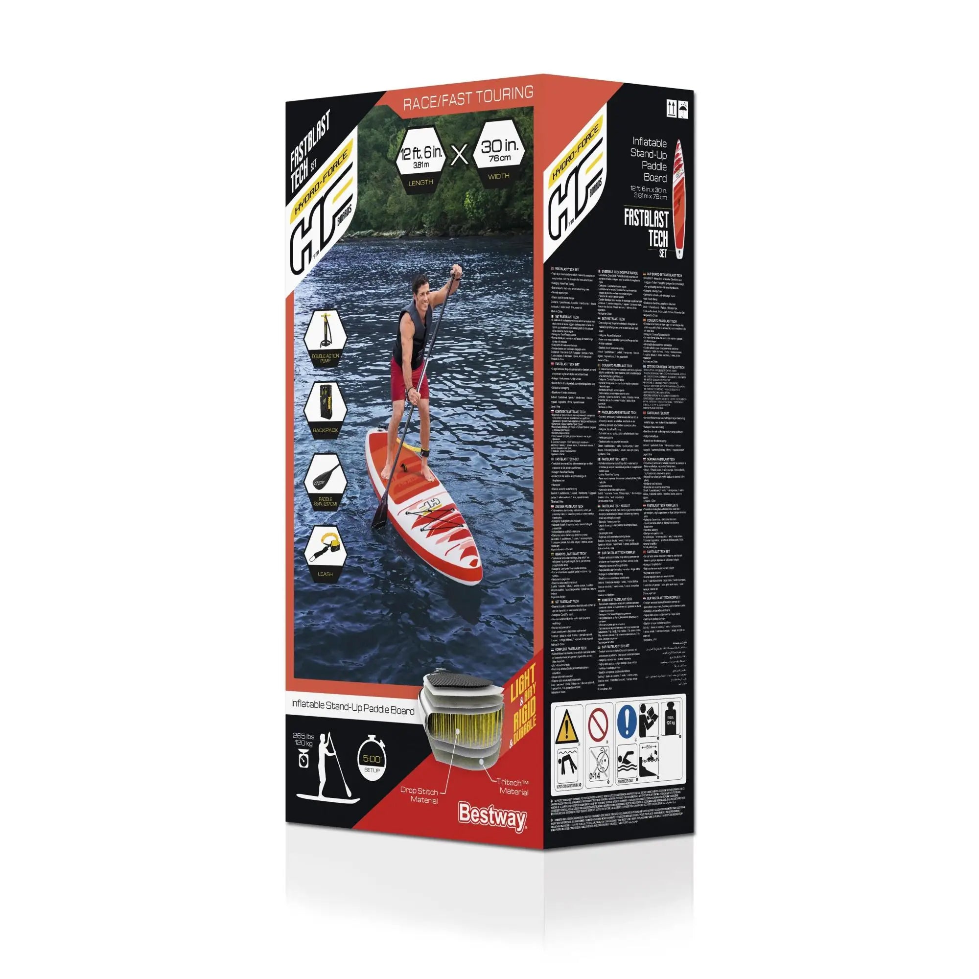 Bestway Hydro-Force Fastblast Tech Inflatable Stand Up Paddle Board Water Set - VMInnovations