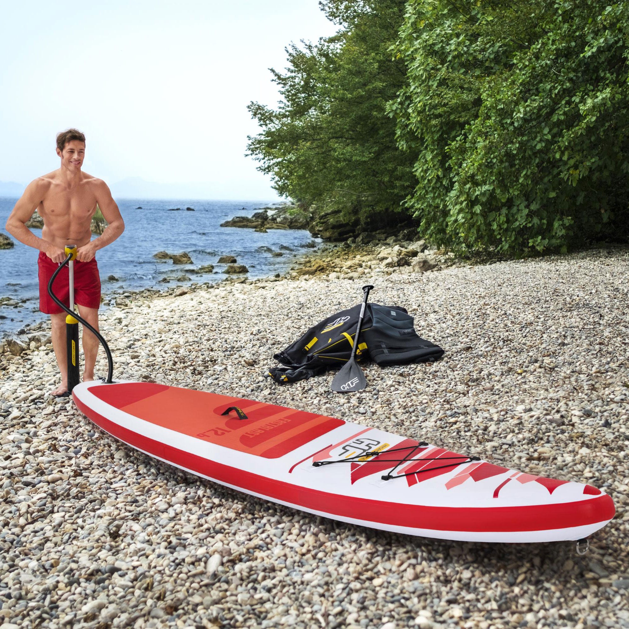 Bestway Hydro-Force Fastblast Tech Inflatable Stand Up Paddle Board Water Set - VMInnovations