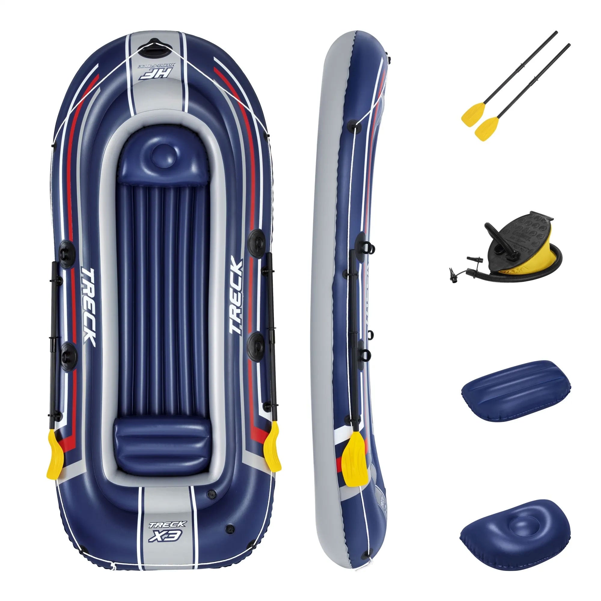 Bestway Hydro Force Treck X3 Heavy Duty 3 Person Water Raft Set (Open Box) - VMInnovations