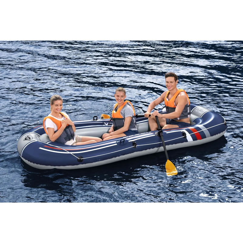 Bestway Hydro-Force Treck X3 Inflatable 3 Person Water Raft Outdoor Boat Set
