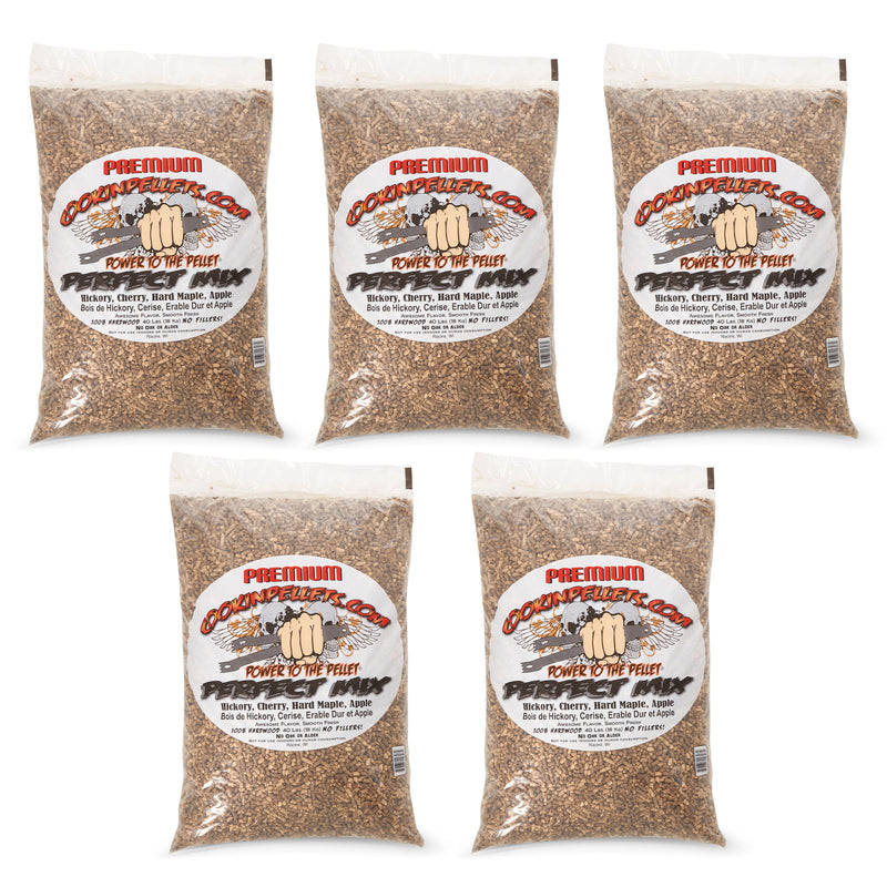 CookinPellets 40 Lb Hickory, Cherry, Hard Maple, Apple Wood Pellet Mix (5 Pack) - VMInnovations
