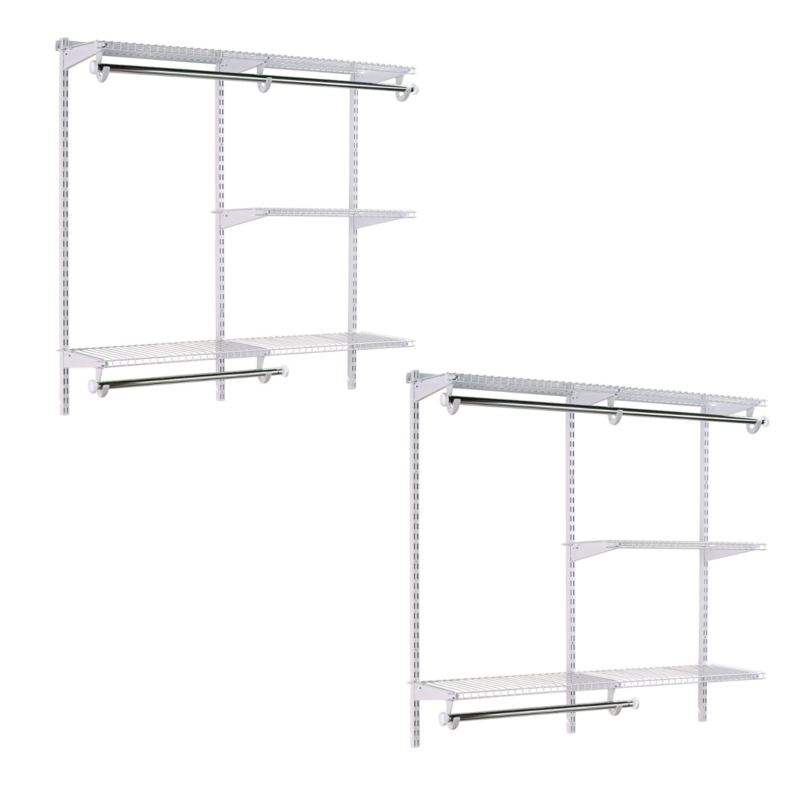 Rubbermaid Configurations 4 to 8 Ft Custom Closet Organizer Kit, White (2 Pack) - VMInnovations
