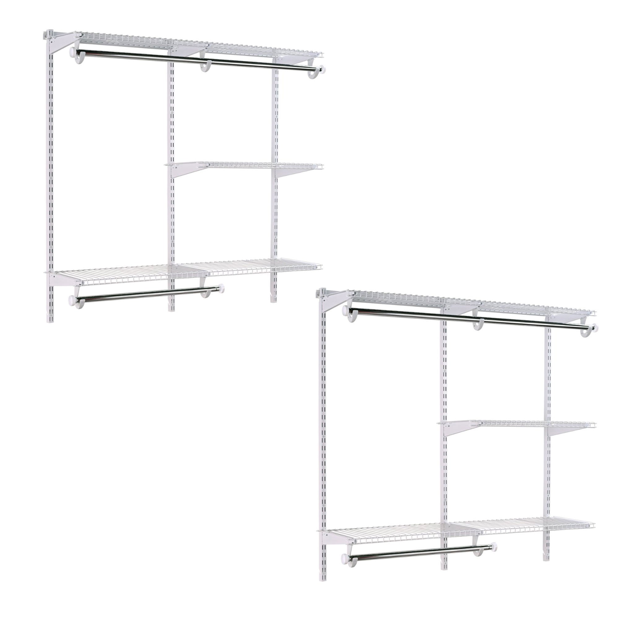 Rubbermaid Configurations 4 to 8 Ft Custom Closet Organizer Kit, White (2 Pack) - VMInnovations