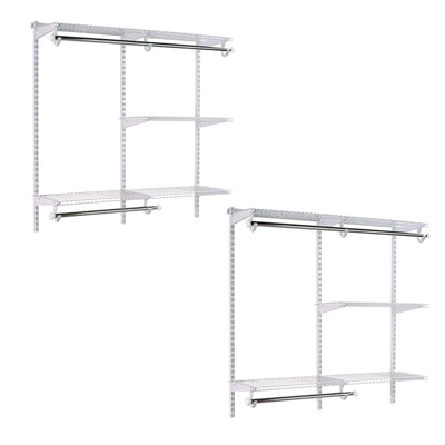 Rubbermaid Configurations 4 to 8 Ft Custom Closet Organizer Kit, White (2 Pack) - VMInnovations