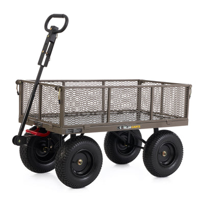 Gorilla Carts Steel Dump Cart Garden Beach Wagon, 1,200 Pound Capacity, Gray