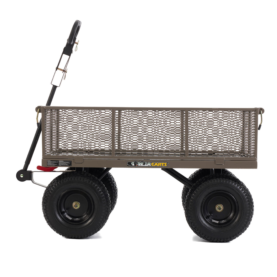 Gorilla Cart 5 Cubic Feet Heavy Duty Steel Quick Dump Wagon Cart, Gray (Used) - VMInnovations