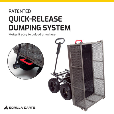 Gorilla Cart 5 Cubic Feet Heavy Duty Steel Quick Dump Wagon Cart, Gray(Open Box) - VMInnovations