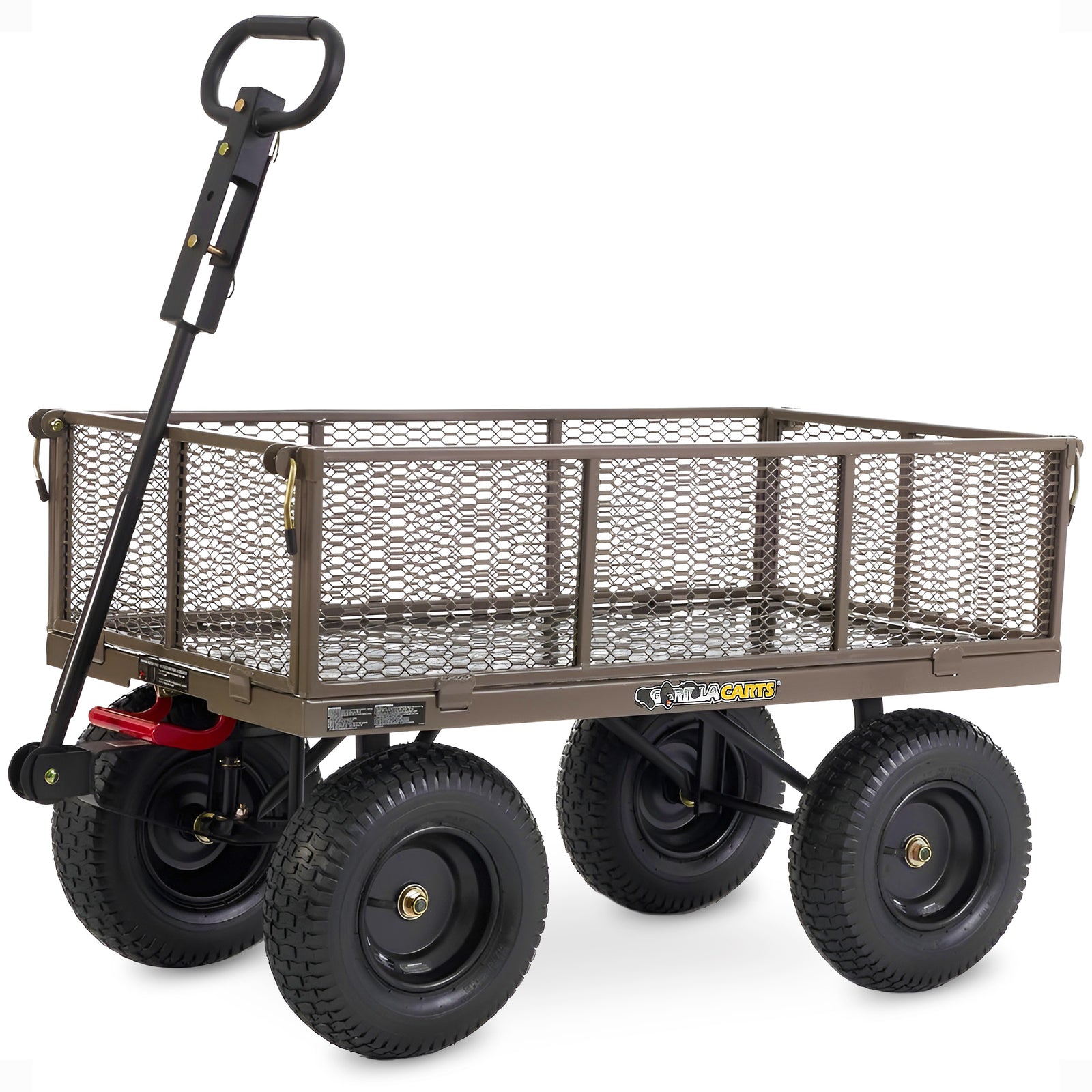 Gorilla Carts Steel Dump Cart Garden Beach Wagon, 1,200 Pound Capacity, Gray - VMInnovations