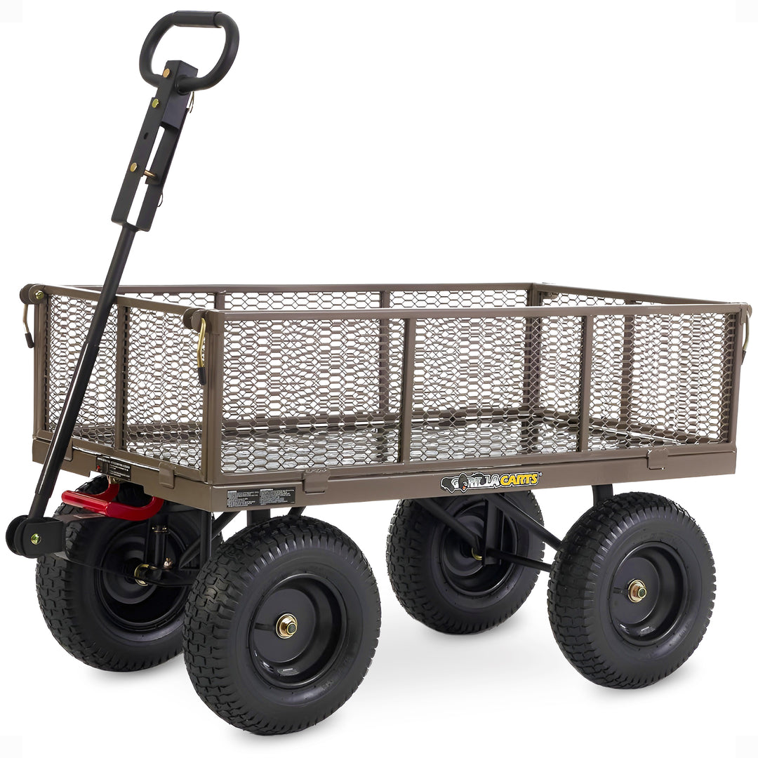 Gorilla Cart 5 Cubic Feet Heavy Duty Steel Quick Dump Wagon Cart, Gray (Used) - VMInnovations
