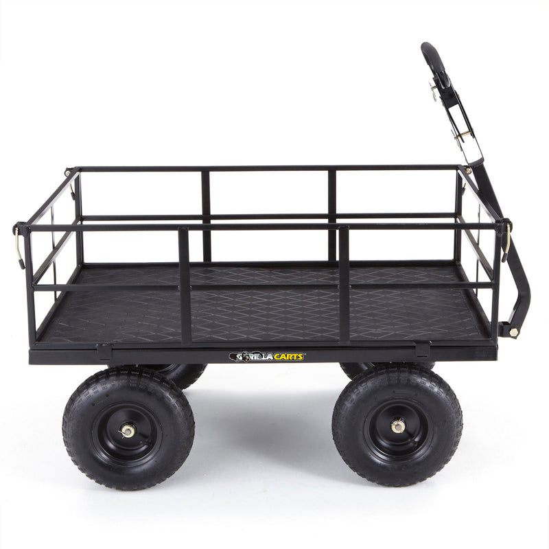 Gorilla Cart 9 Cubic Feet Heavy Duty Steel Utility Wagon Cart, Black (Open Box)