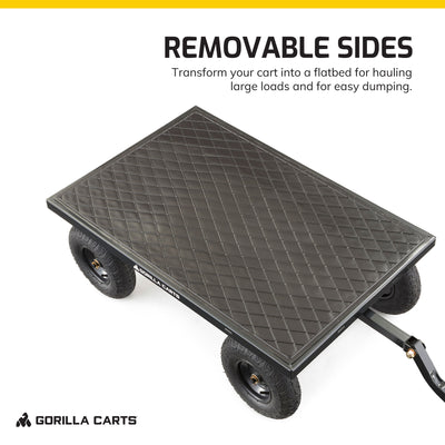 Gorilla Cart 9 Cubic Feet Heavy Duty Steel Utility Wagon Cart, Black (Used) - VMInnovations