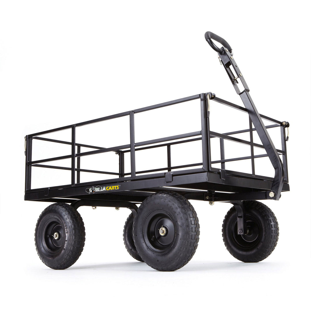 Gorilla Cart 9 Cubic Feet Heavy Duty Steel Utility Wagon Cart, Black (Used) - VMInnovations