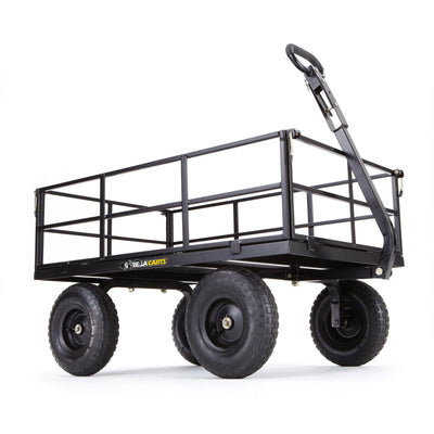 Gorilla Cart 9 Cubic Feet Heavy Duty Steel Utility Wagon Cart, Black (Used) - VMInnovations