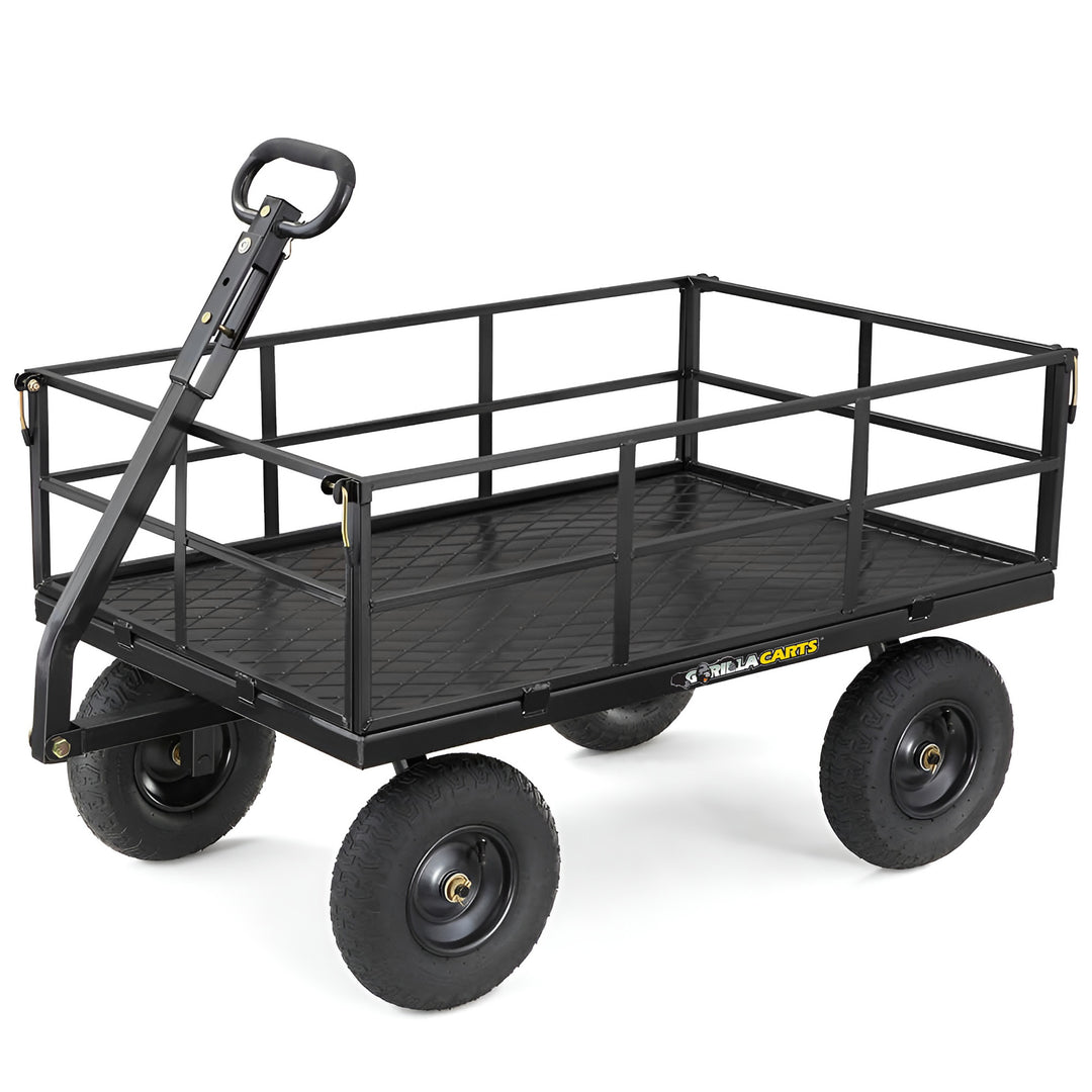 Gorilla Cart 9 Cubic Feet Heavy Duty Steel Utility Wagon Cart, Black (Open Box)
