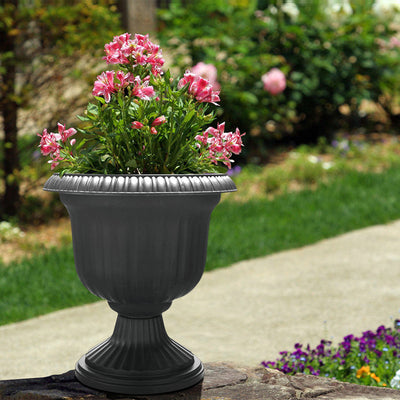 Southern Patio Large 14 In Lightweight Resin Utopian Urn Planter, Stone (Used)