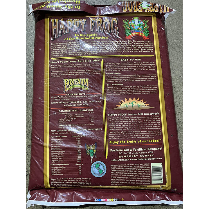 Foxfarm Happy Frog Ph Adjusted Garden Potting Soil Mix, 2 Cubic Feet  (30 Pack)