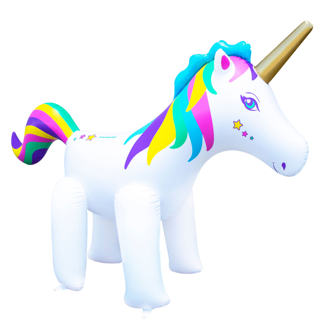 Swimline Humongous 6' Tall Inflatable Unicorn Kid's Outdoor Yard Water Sprinkler