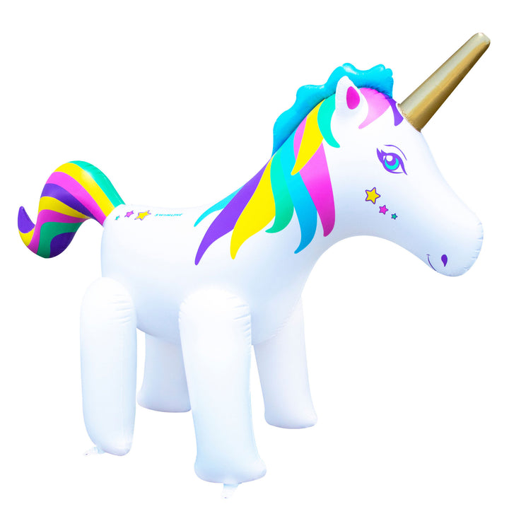 Swimline Humongous 6' Tall Inflatable Unicorn Kid's Outdoor Yard Water Sprinkler
