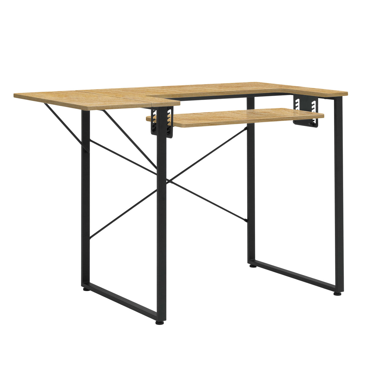 Sew Ready Dart Multipurpose Sewing Table Workstation w/ Folding Top, Black/Brown - VMInnovations