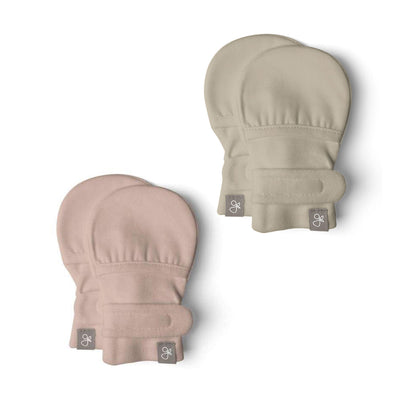 Goumikids No Scratch Baby Infant Mittens, 0-3M Soybean/Rose (2 Pairs) - VMInnovations