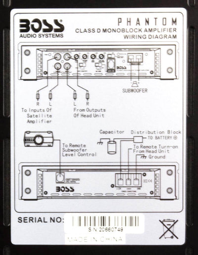 BOSS PH5000D 5000W Phantom D MONO Car Audio Power Amplifier Amp + Remote