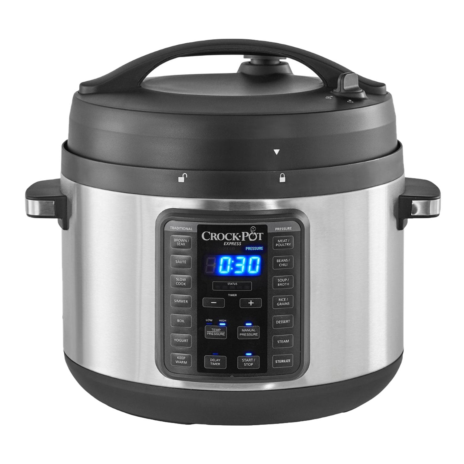 Crock-Pot Multi Function 10 Quart Express Home Food Cooker, Stainless Steel - VMInnovations