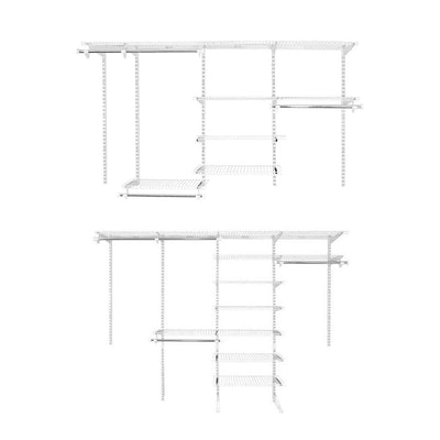 Rubbermaid FastTrack 4 to 8' & 6 to 10’ Wire Closet Configuration Storage Bundle