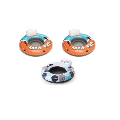 Bestway CoolerZ Inflatable Orange River Tube (2 Pack) & CoolerZ Blue River Tube - VMInnovations