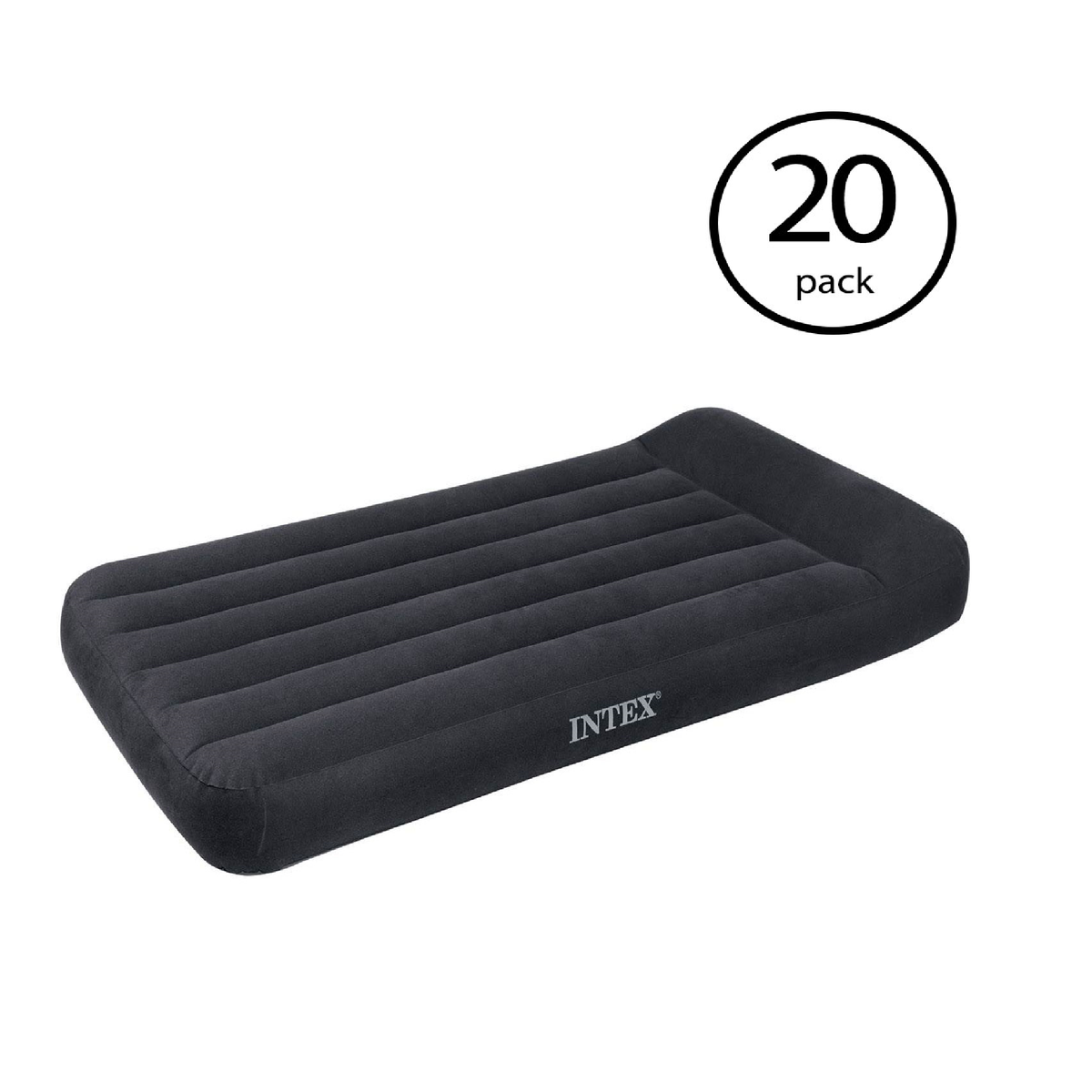 Intex Dura Beam Pillow Rest Classic Blue Standard Airbed w/ Pump, Twin (20 Pack)