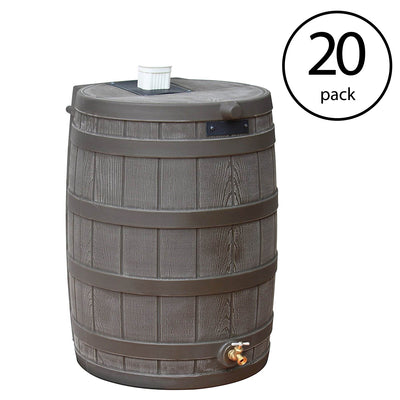 Good Ideas RW50 Rain Wizard 50 Gallon Plastic Rain Barrel Water, Oak (20 Pack) - VMInnovations