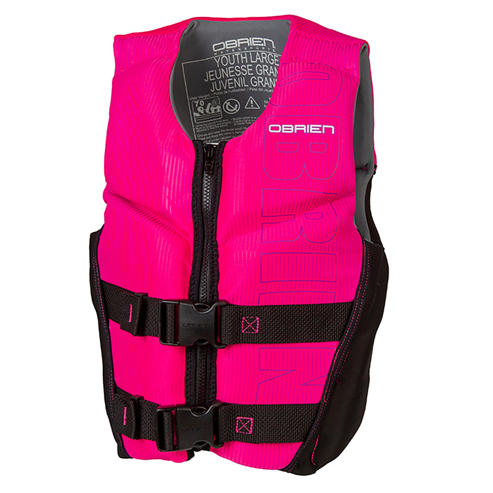 O'Brien Flex V-Back Lightweight Safety Life Jacket, Youth Large, Pink and Black - VMInnovations