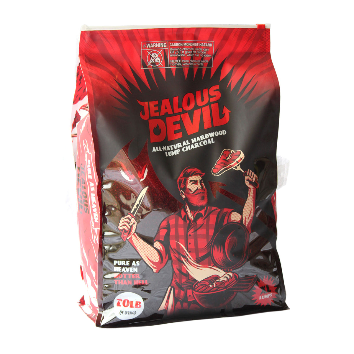Jealous Devil 12 Hickory/Oak Compressed Logs & 100% Natural Lump Charcoal 20lbs