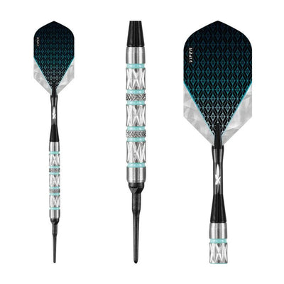 Viper Diamond Darts 90% Tungsten Soft Tip Dart Set Turquoise Rings, 18 Grams