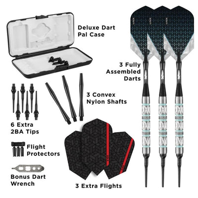 Viper Diamond Darts 90% Tungsten Soft Tip Dart Set Turquoise Rings, 18 Grams
