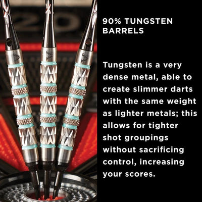 Viper Diamond Darts 90% Tungsten Soft Tip Dart Set Turquoise Rings, 18 Grams