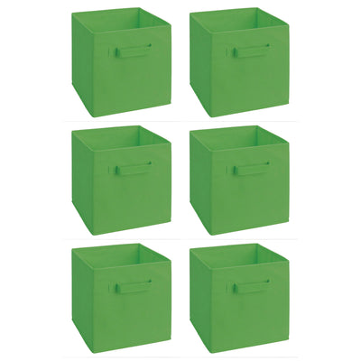ClosetMaid Fabric Storage Organizer Cube Drawer & Handles, Hunter Green (6 Pack) - VMInnovations