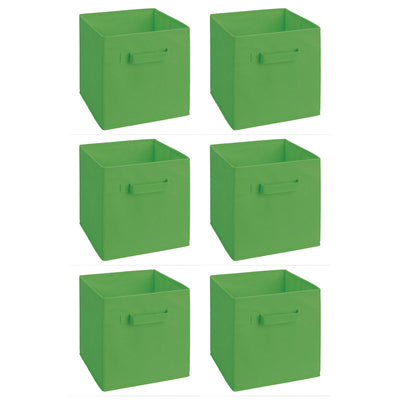 ClosetMaid Fabric Storage Organizer Cube Drawer & Handles, Hunter Green (6 Pack)