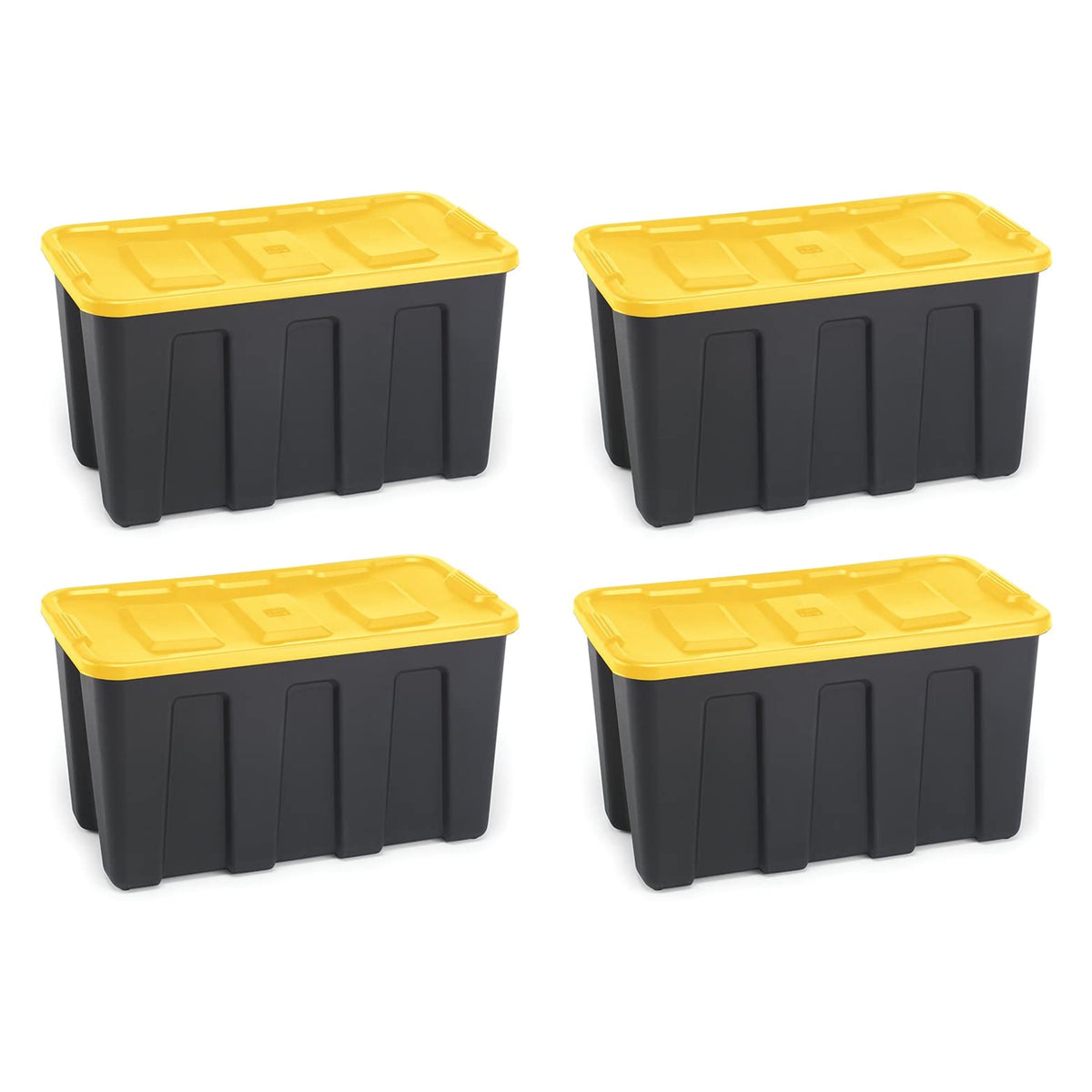 HOMZ Durabilt 34 Gallon Plastic Organizer Storage Bin Tote with Lid (4 Pack)